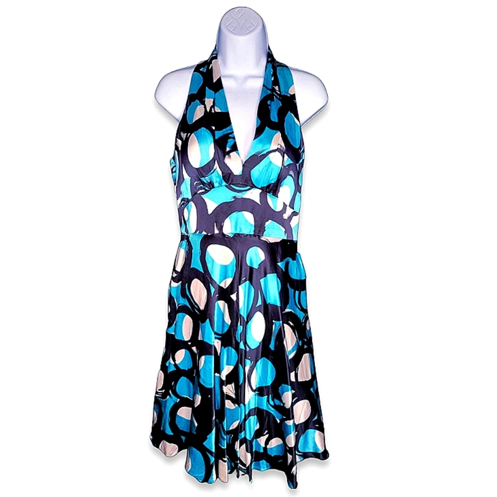 Blue Retro Abstract Dress